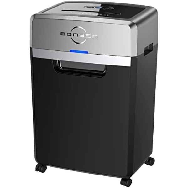 BONSEN Heavy Duty Paper Shredder, 24-Sheet Cross-Cut Shredder, 40-Min Continuous