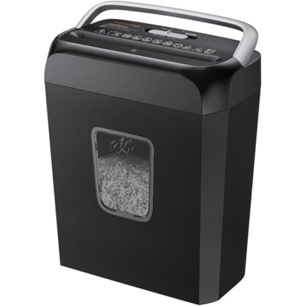 Bonsaii Paper Shredder for Home Use, 3.4 Gal Wastebasket, 6 Sheet Crosscut Paper