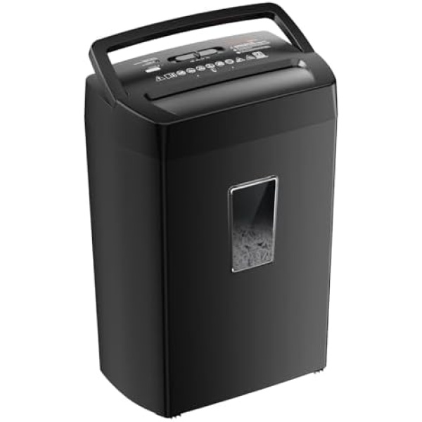 Bonsaii 12-Sheet Cross Cut Paper Shredder, 5.5 Gal Home Office Heavy Duty