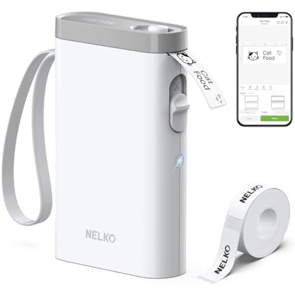 Nelko Label Maker Machine with Tape, P21 Bluetooth Label Printer, Wireless Mini