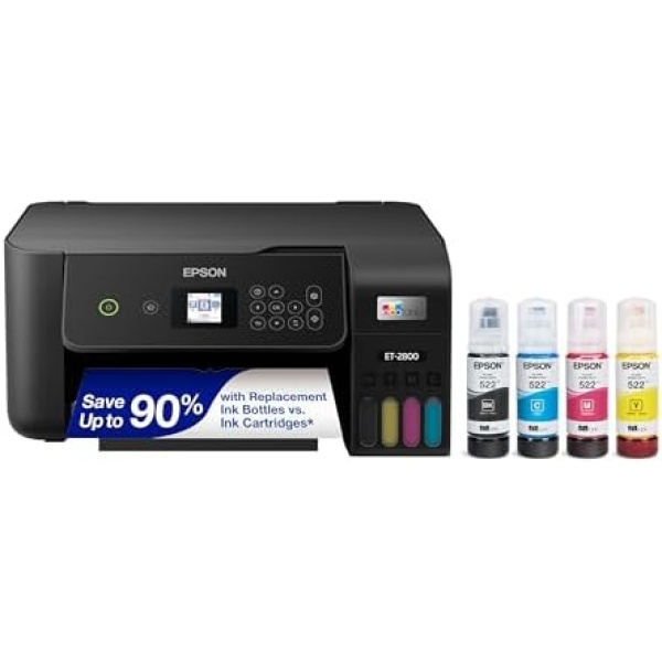 Epson EcoTank ET-2800 Wireless Color All-in-One Cartridge-Free Ink Supertank