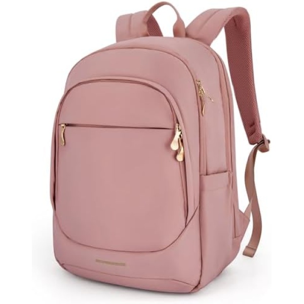LIGHT FLIGHT Travel Backpack for Women, 15.6 Inch, Dull Pink | Laptop Backpack,