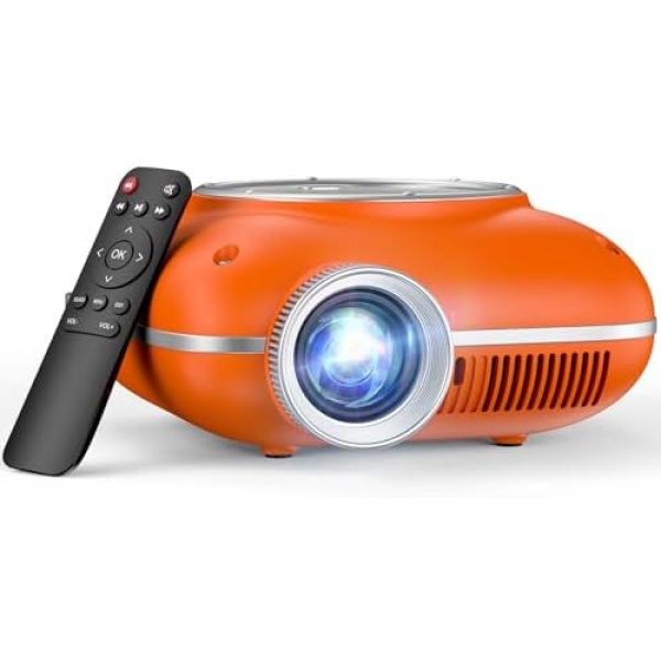 HOMPOW Mini Projector with Two -Way Bluetooth, Portable Projector for Home