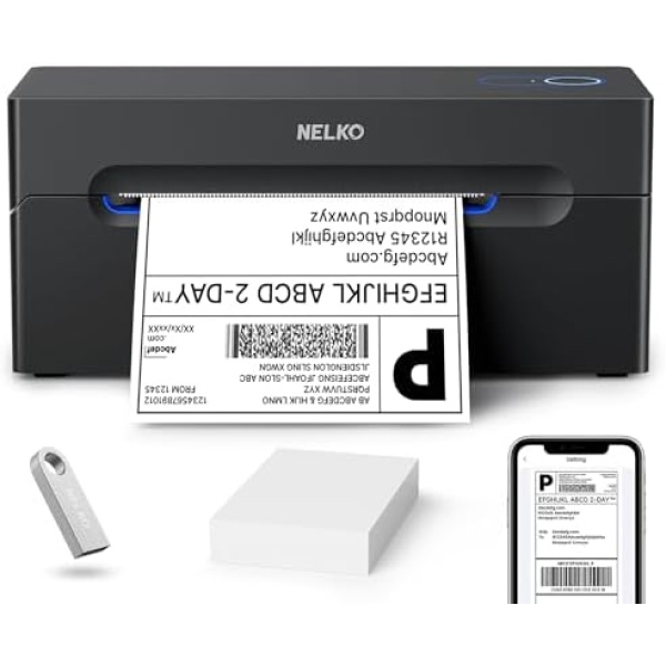 Nelko Bluetooth Thermal Shipping Label Printer, Wireless 4x6 Shipping Label