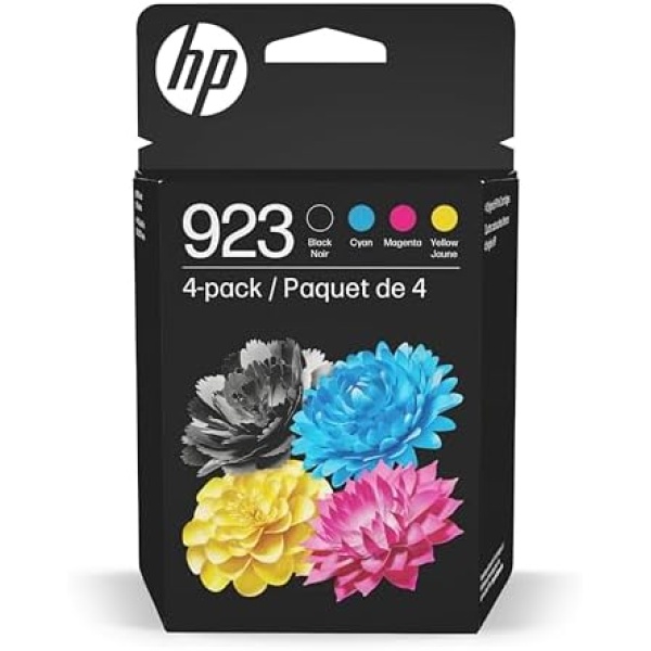 HP 923 Black, Cyan, Magenta, Yellow Ink Cartridges (4-Pack) | Works with