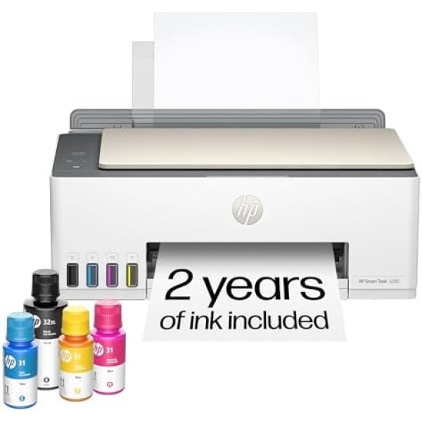 HP Smart Tank 5000 Wireless All-in-One Ink Tank Printer, Scanner, Copier with 2