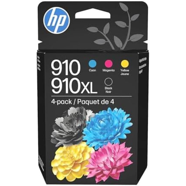 HP Original 910 Cyan, Magenta, Yellow / 910XL Black Ink Cartridges (4-Pack) |