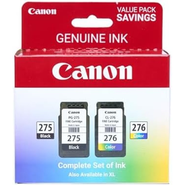 Canon PG-275 / CL-276 Genuine Ink Value Pack (2 Cartridges), Compatible with