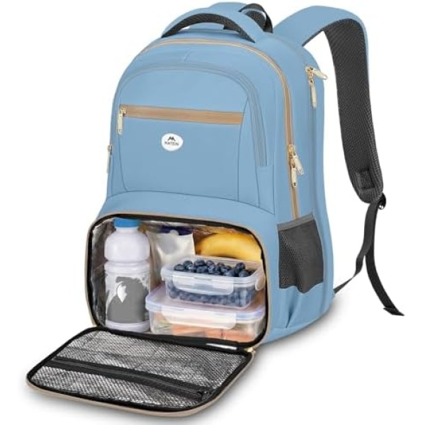 MATEIN Lunch Backpack for Women, 17 Inch Modern Insulated Work Backpack with