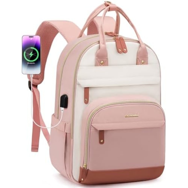 LOVEVOOK Laptop Backpack Women,15.6 inch Waterproof Work Travel Backpack