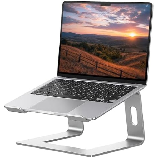 SOUNDANCE Laptop Stand, Aluminum Computer Riser, Ergonomic Laptops Elevator for