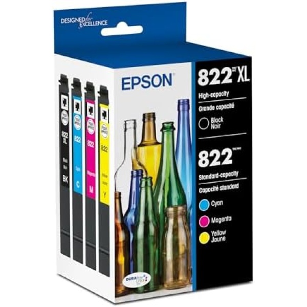 EPSON 822 DURABrite Ultra Ink High Capacity Black & Standard Color Cartridge
