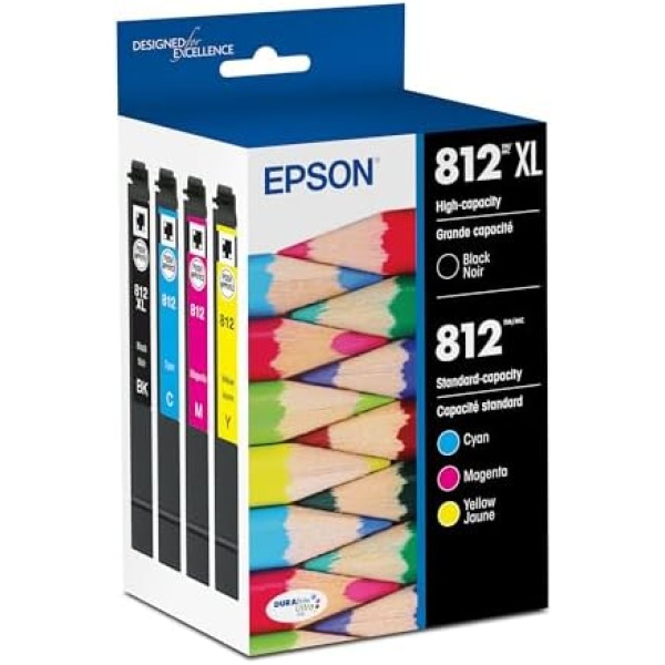 EPSON 812 DURABrite Ultra Ink High Capacity Black & Standard Color Cartridge
