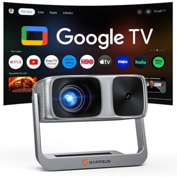 2000 ANSI Official Licensed Google TV Outdoor Projector 4K Decoding, Smart