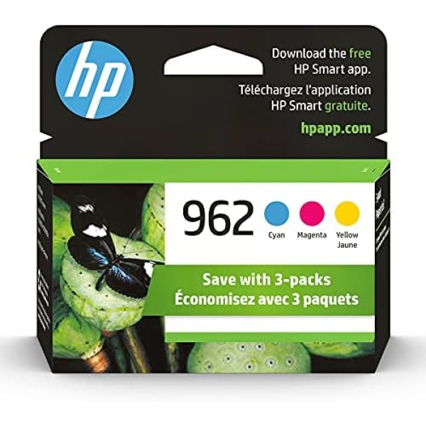 HP 962 Cyan, Magenta, Yellow Ink Cartridges | Works with OfficeJet 9010, 9020 |