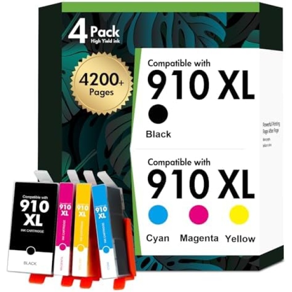910 910XL 8020 Ink Cartridges for HP Printers OffceJet 8020 Ink 910 XL Black and