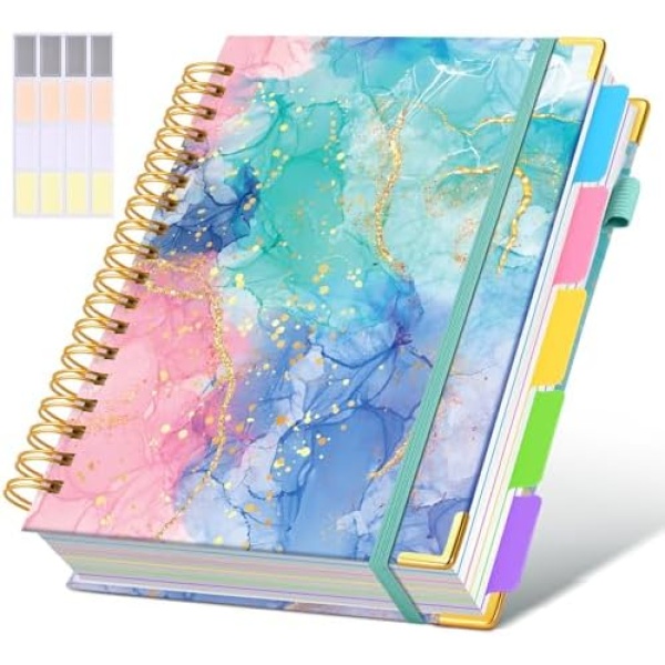 Hardcover Spiral Notebook Journal with Removable Dividers Tabs, 300 Pages 5