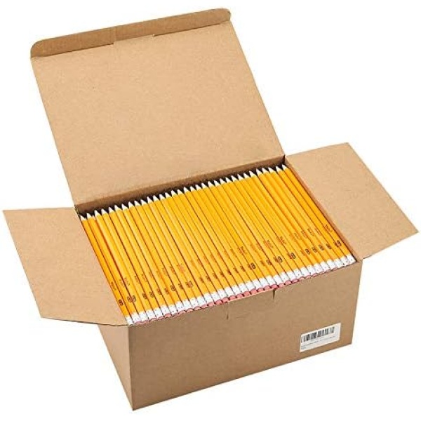 Madisi Wood-Cased #2 HB Pencils, Yellow, Pre-sharpened, Bulk Pack, 576 pencils