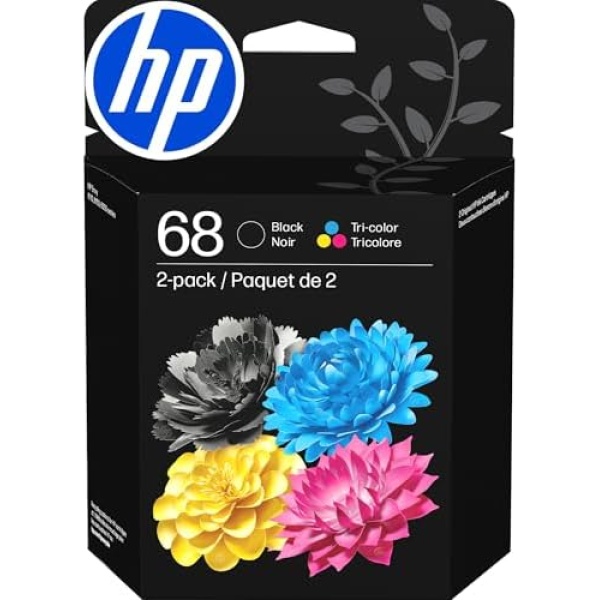 HP 68 Black/Tri-Color Ink Cartridges (2-Pack) | Works with Envy 6100e, 6500e