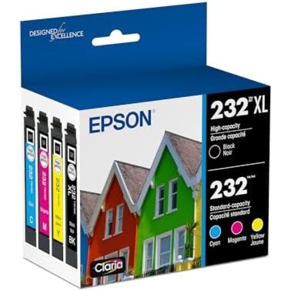EPSON 232 Claria Ink High Capacity Black & Standard Color Cartridge Combo Pack
