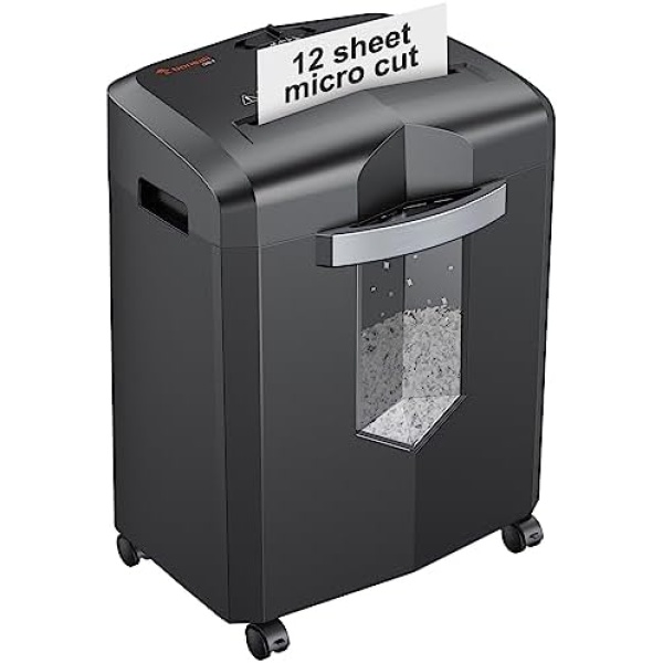 Bonsaii 12-Sheet Micro Cut Shredders for Home Office, P-4 Security Level Paper