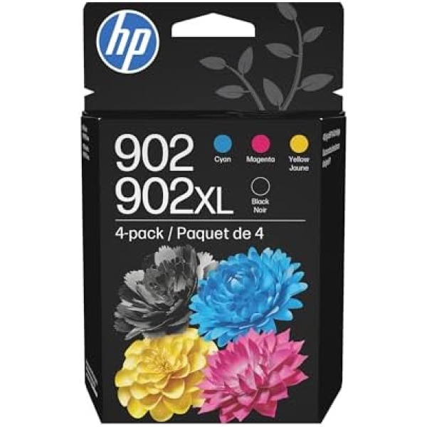 HP 902XL Black + 902 Cyan, Magenta, Yellow Ink Cartridge (Black XL + CMY) |