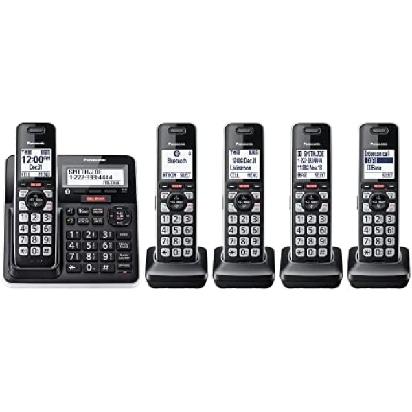 Panasonic Cordless Phone with Answering Machine, Advanced Call Block, Link2Cell