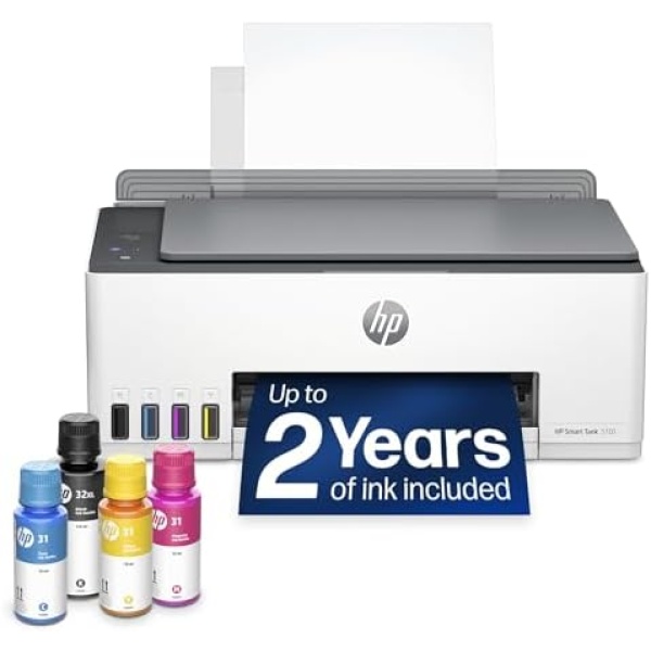 HP Smart Tank 5101 Wireless All-in-One Refillable Printer, Scanner, Copier with