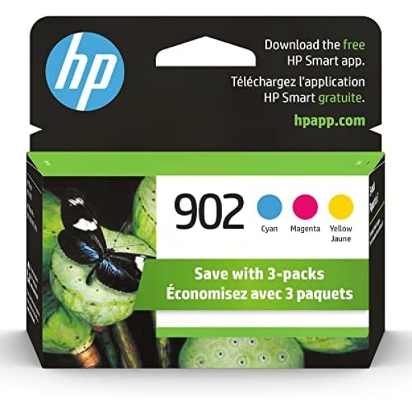 HP 902 Cyan, Magenta, Yellow Ink Cartridges | Works with OfficeJet 6950, 6960,