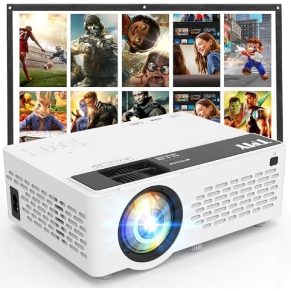 TMY 1080P Full HD Portable Mini Projector, Bluetooth Movie Projector, Compatible