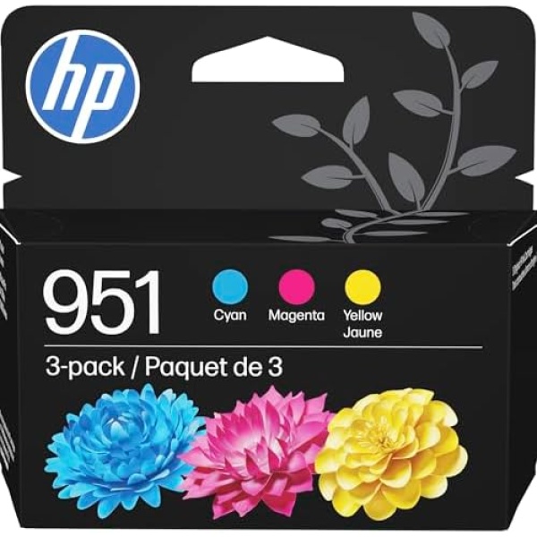 HP 951 Cyan, Magenta, Yellow Ink Cartridges (3 Pack) | Works with OfficeJet